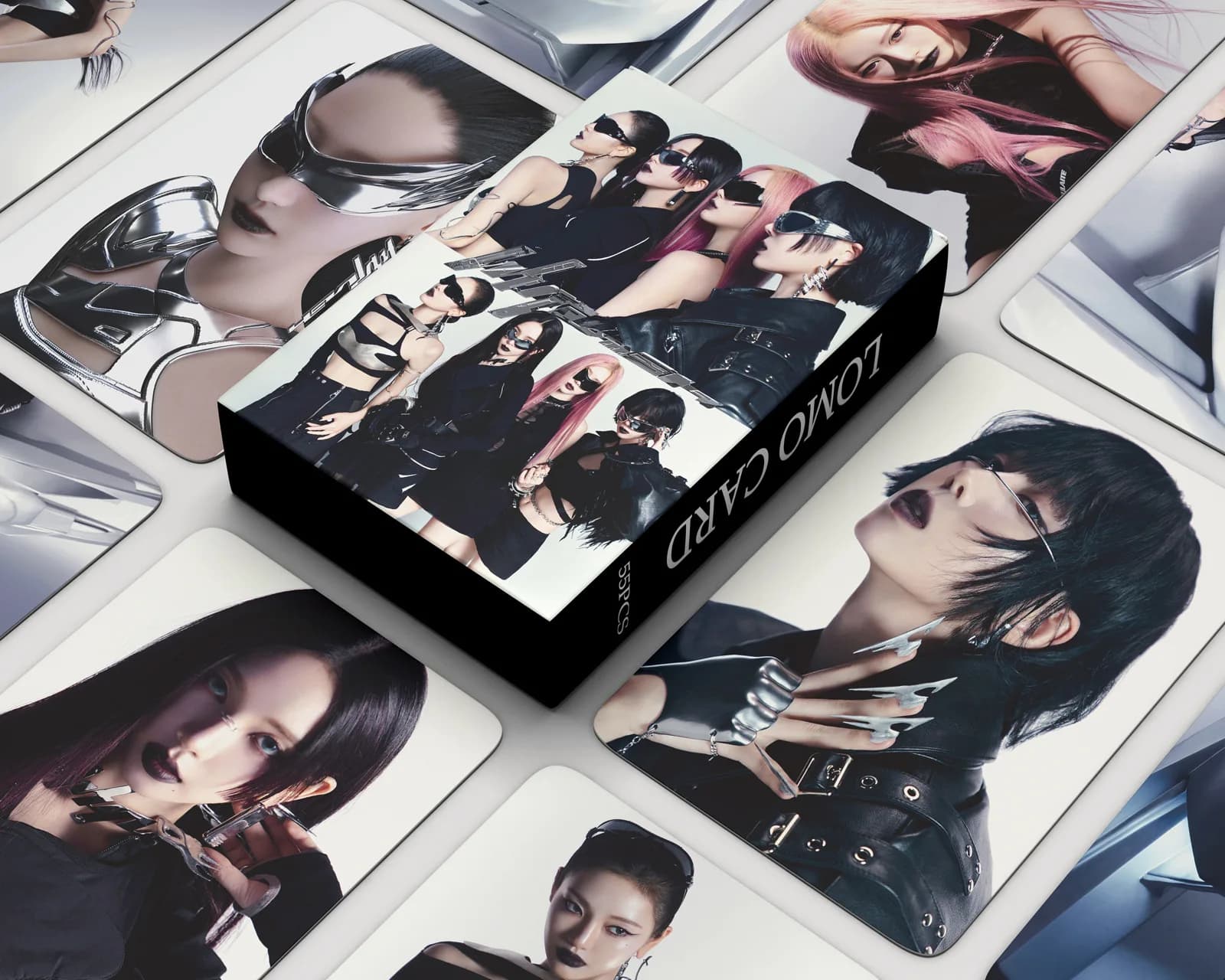 55pcs Kpop Dirty Work Photocards Stickers Set Karina Winter Ningning Giselle Kpop Album Sticker LOMO Photo Cards