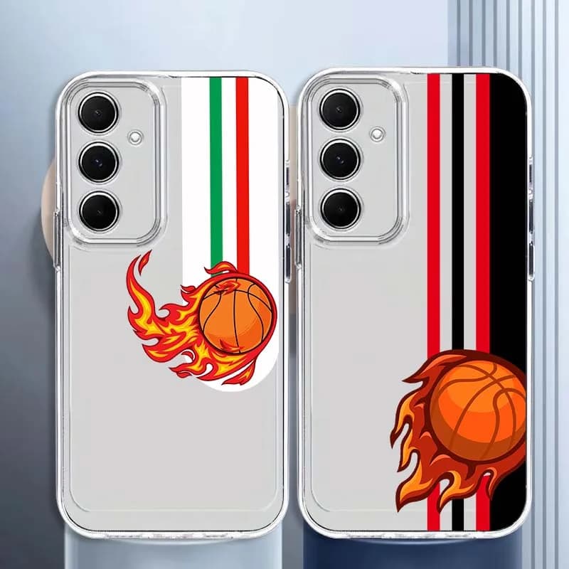 Transparent TPU Case with Artistic Theme Design Basket for Samsung Galaxy A73 A72 A71 A55 A54 A53 A52 A33 A25 A22 A15 A14 A05