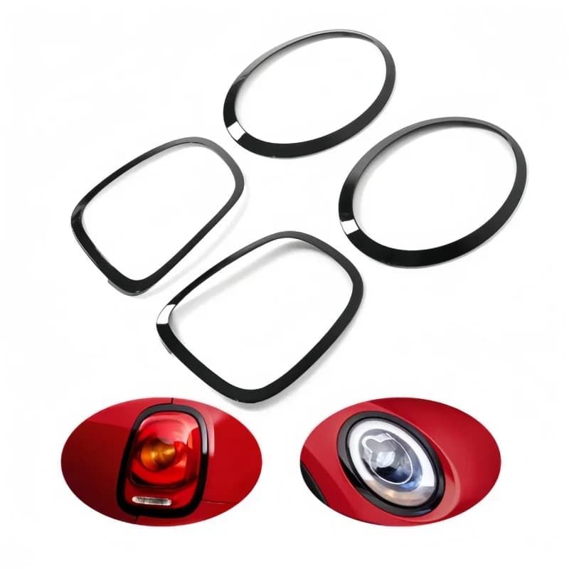 Set Headlight + Taillight Trim Rings 51137149905 51137149906 for 2007-2015 BMW Mini Cooper R56 R57 R58 51132296296 51132296297
