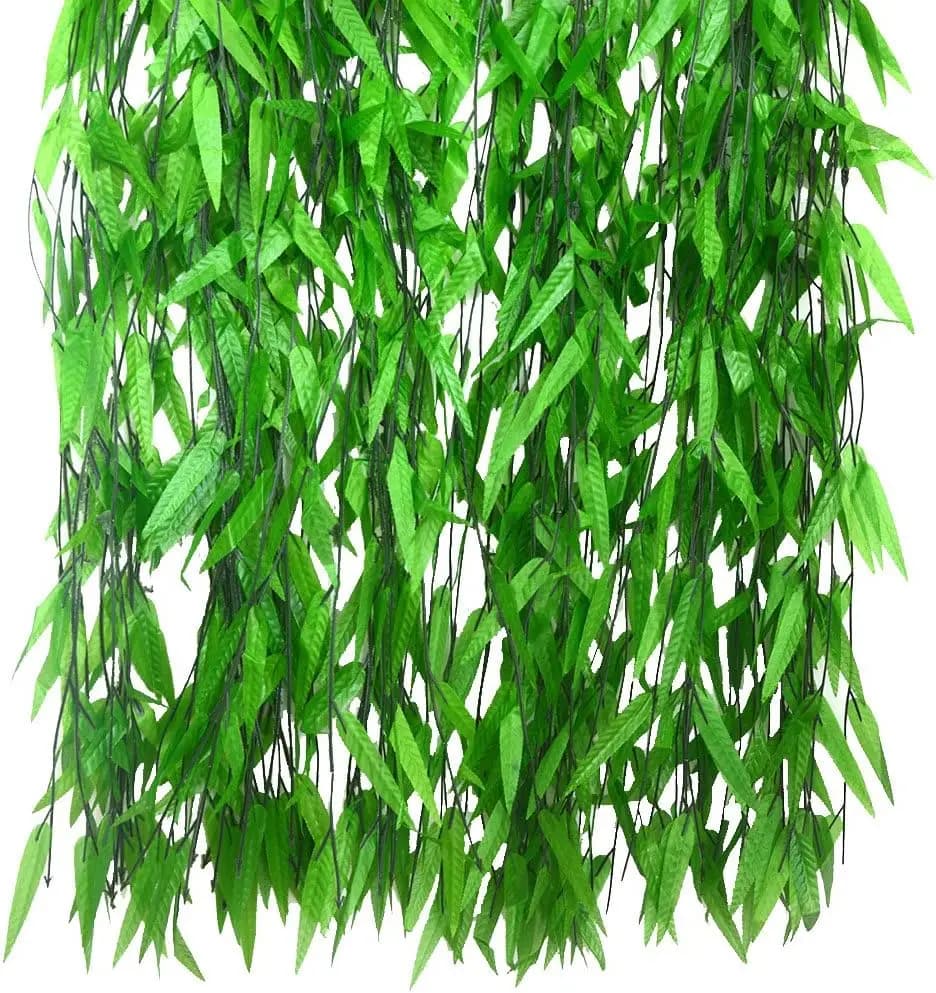 50 Pezzi di Fiori Artificiali, 114 Metri di Fogliame Finto in Vimini e Rattan, Ghirlanda di Piante e Fiori per Decorazione Giardino