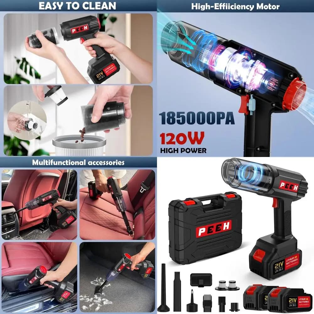Houseless Vacuum Cleaner, 60 Minutes of Autonomy, Ideal for Cars, Offices, Removing Pet