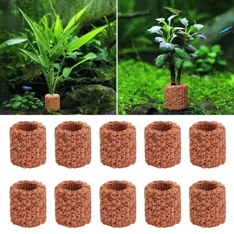 Fixed Ring for Aquatic Plants for Aquarium Landscape Ceramic Water Plant Pot Ring Decorations for Instruments Aquarium Accessories