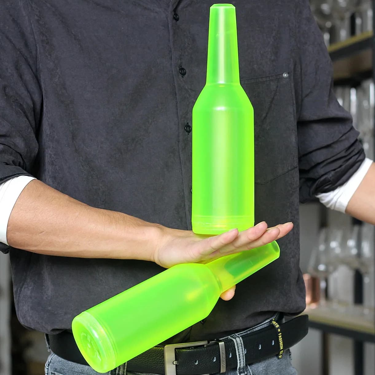 Bottiglia per pratica da barista fantasia in ABS, shaker per cocktail, strumenti da bar, utensili da bar per cucina, plastica bianca, bottiglia da pub