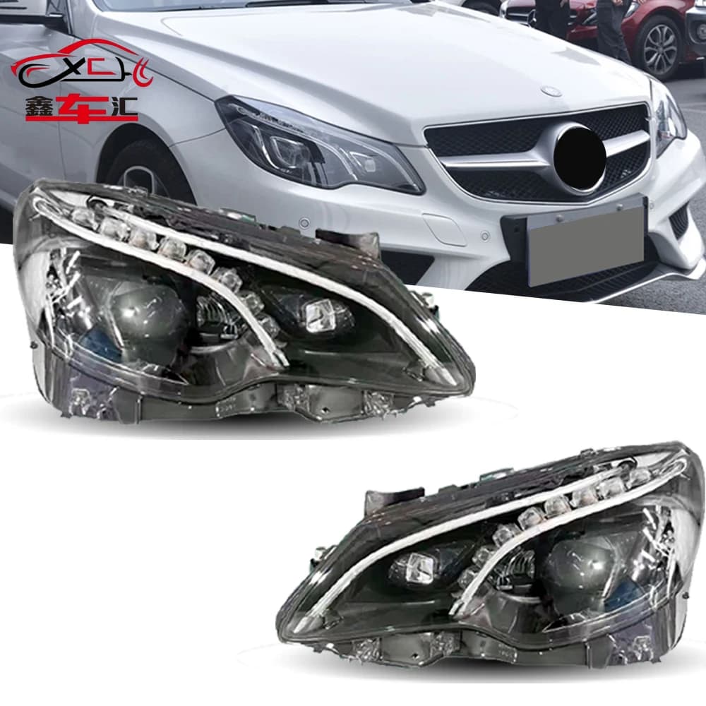Fari per Mercedes Benz W207 Classe E E200 E260 E300 LED 2010-2017, Fanali Anteriori con DRL, Lente Proiettore e Accessori Auto