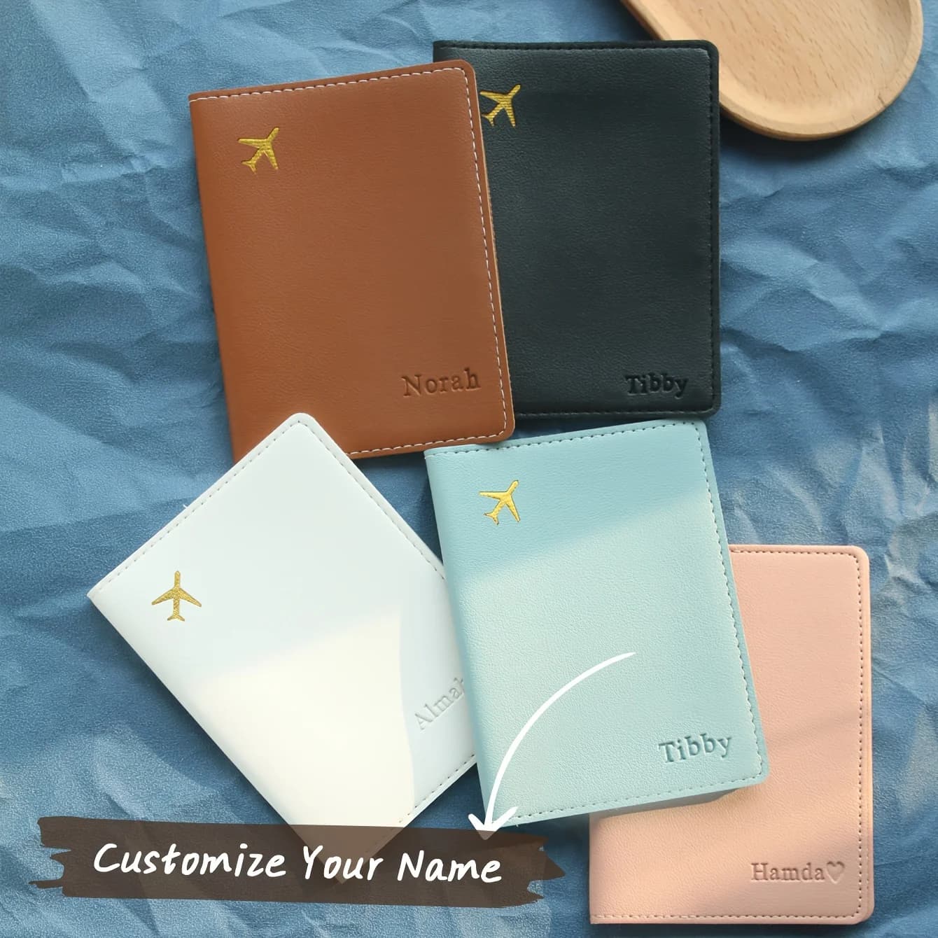 Porta Passaporto Minimalista Personalizzabile in Pelle PU con Nome Personalizzato, Regalo per Coppie e Viaggi d'Affari