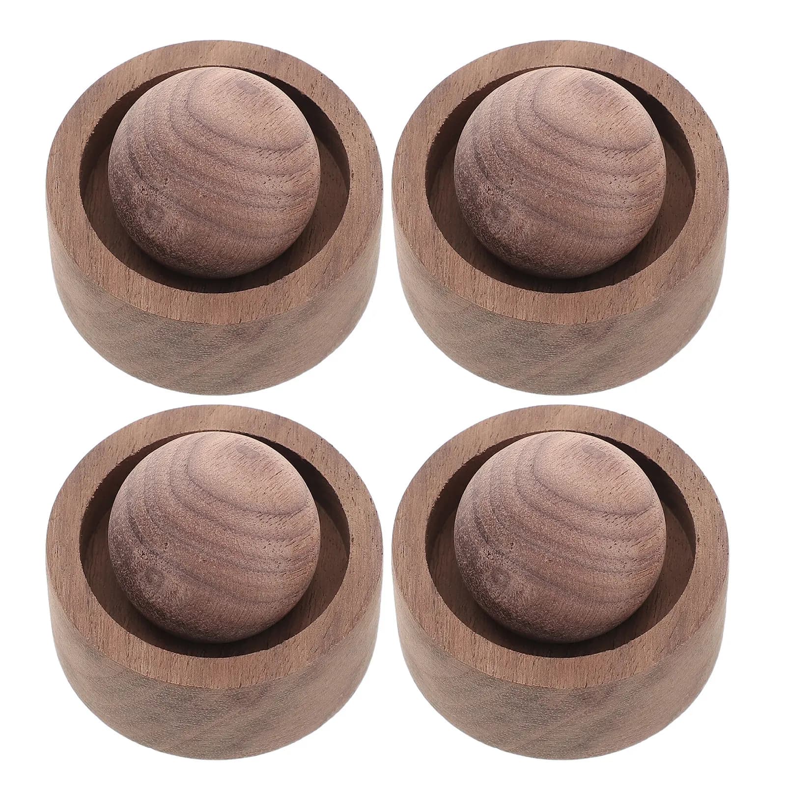 Set di 4 Diffusori per Aromaterapia in Legno Massello, Diffusore Passivo di Oli Essenziali in Legno di Noce per Auto, Scrivania, Ufficio, Viaggi e Interni
