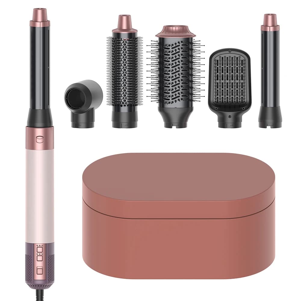 Professional Electric 1200W 6-in-1 Negative Ion Hair Dryer with Interchangeable Styler Heads