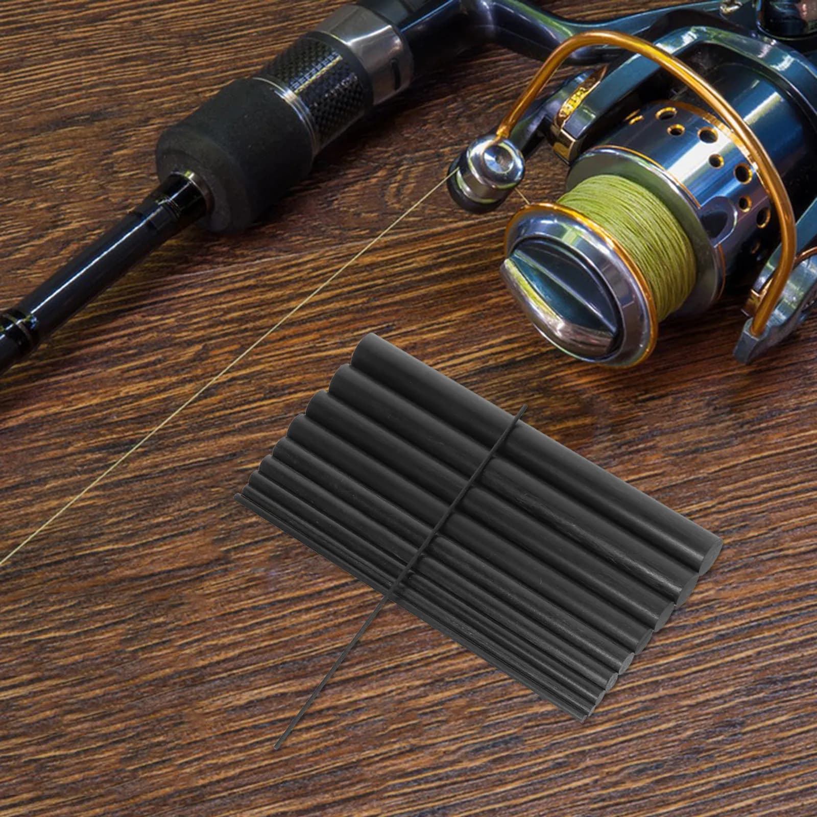 Kit di Riparazione per 10 Canne da Pesca in Fibra di Carbonio, per Acqua Dolce e Salata, Accessori per Canne da Spinning e Baitcasting