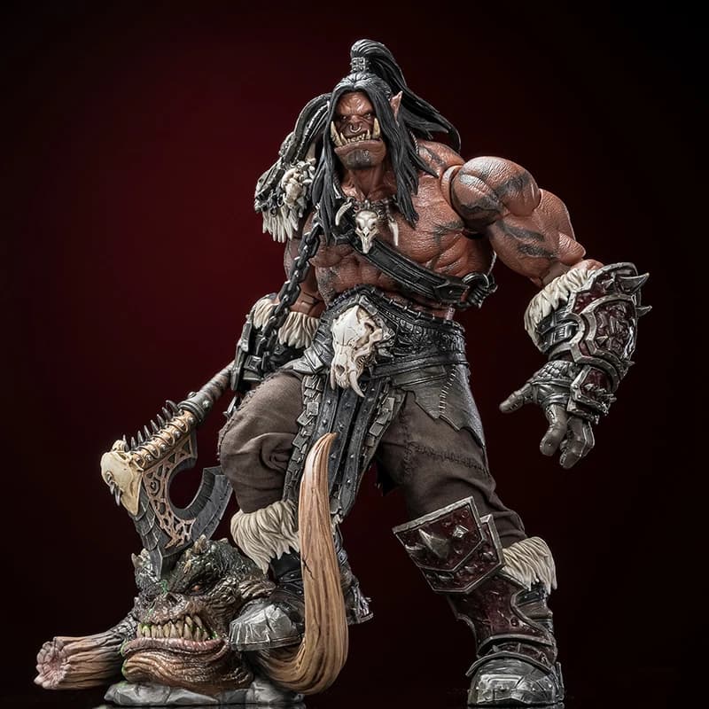 Eroe Giocattoli Tribal Fighter 1/10 Pelle Nera Orc Warrior Capo Action Figure Delicata Piattaforma Testa Kit Ornamento 7 pollici Soldato Modello