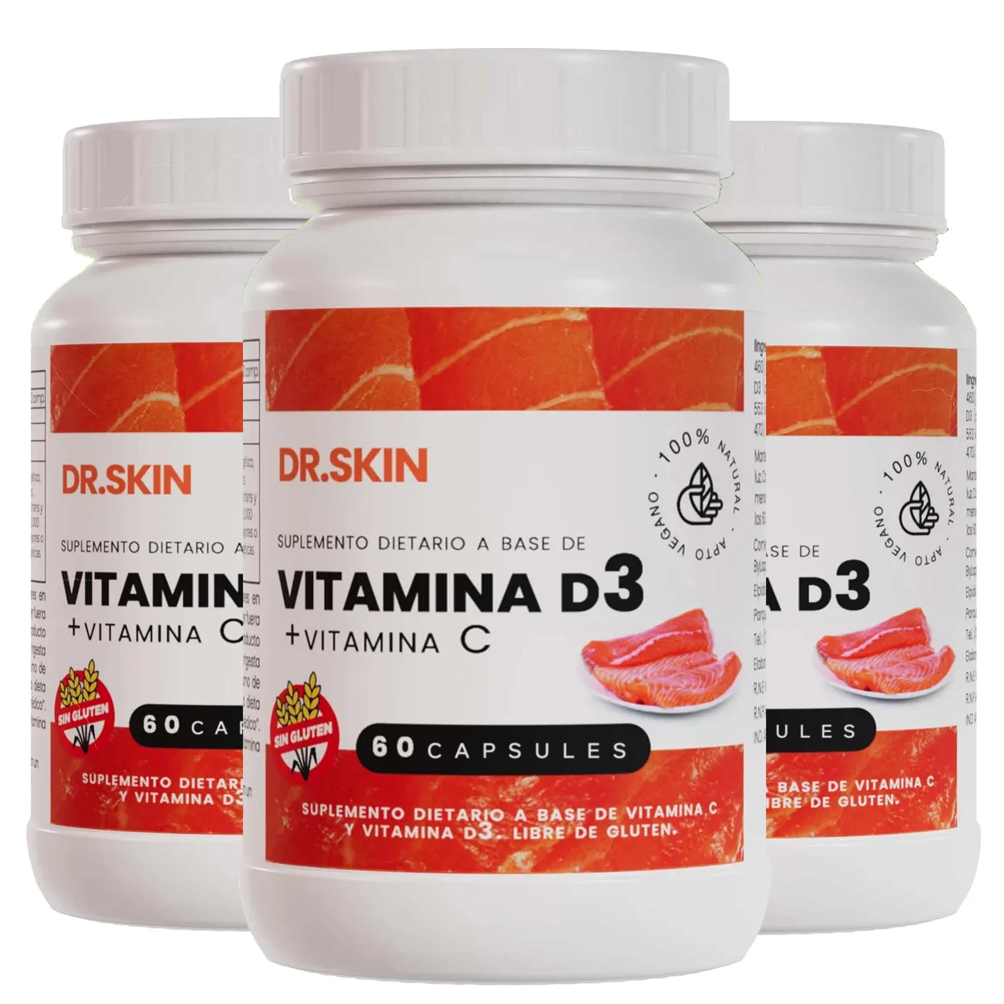 Vitamin D3 Capsules - Supports immune system health, calcium absorption, muscle function and bone strength, food supplement