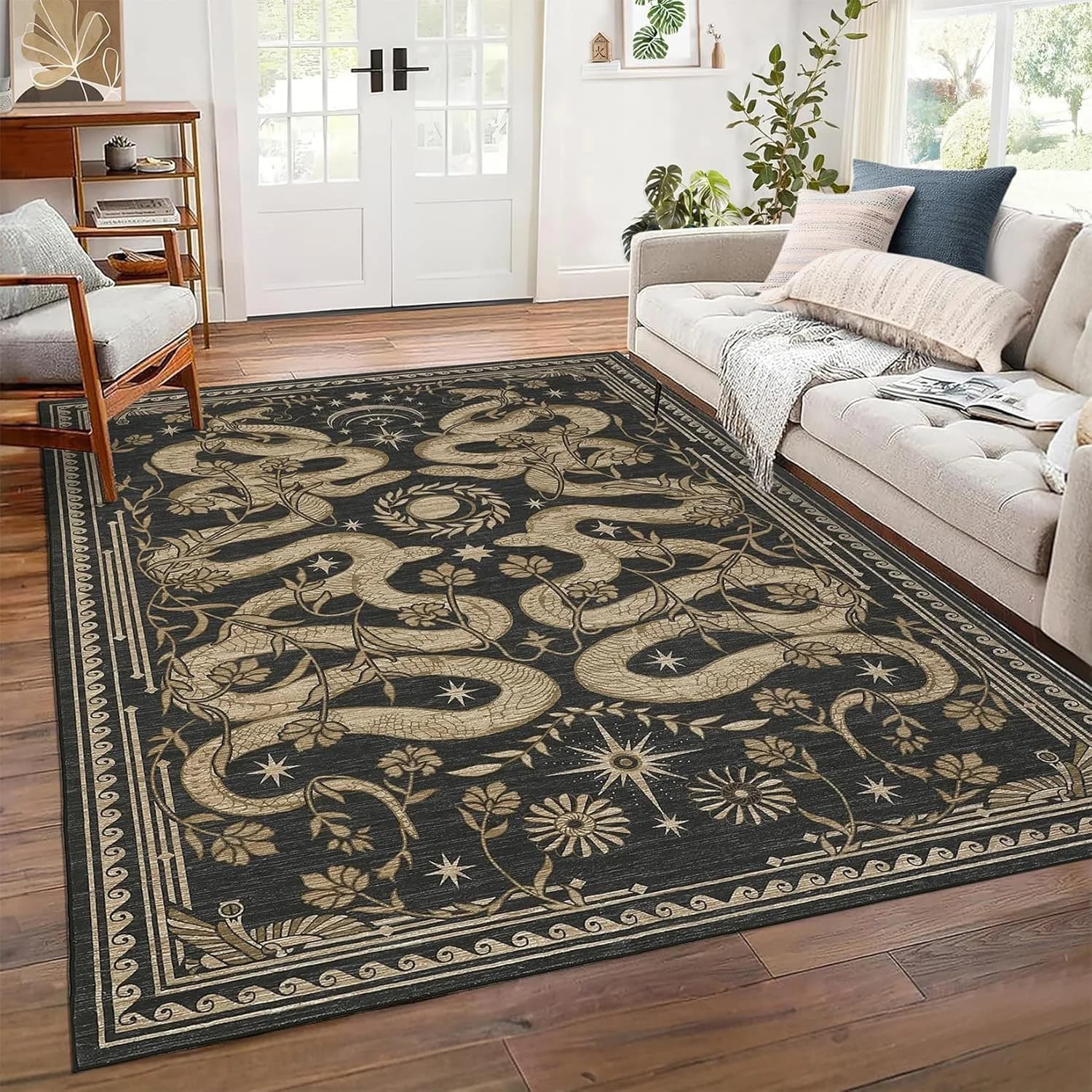 Snake washable carpet for living room Soft carpet for bedroom, dining room, kindergarten, non-slip mat