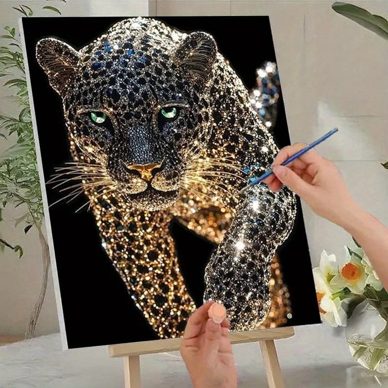 Professional Art Use, 1pc frameless Adult Beginner-Friendly Digital Painting Kit – Includes Acrylic Paints, Canvas, 3pcs Brushes