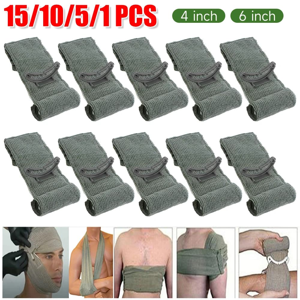 1-15PCS Emergenza Israele Benda 4 Pollici Medica Israele Benda Medicazione della Ferita Combattimento Tattico Trauma di Primo Soccorso IFAK Trauma