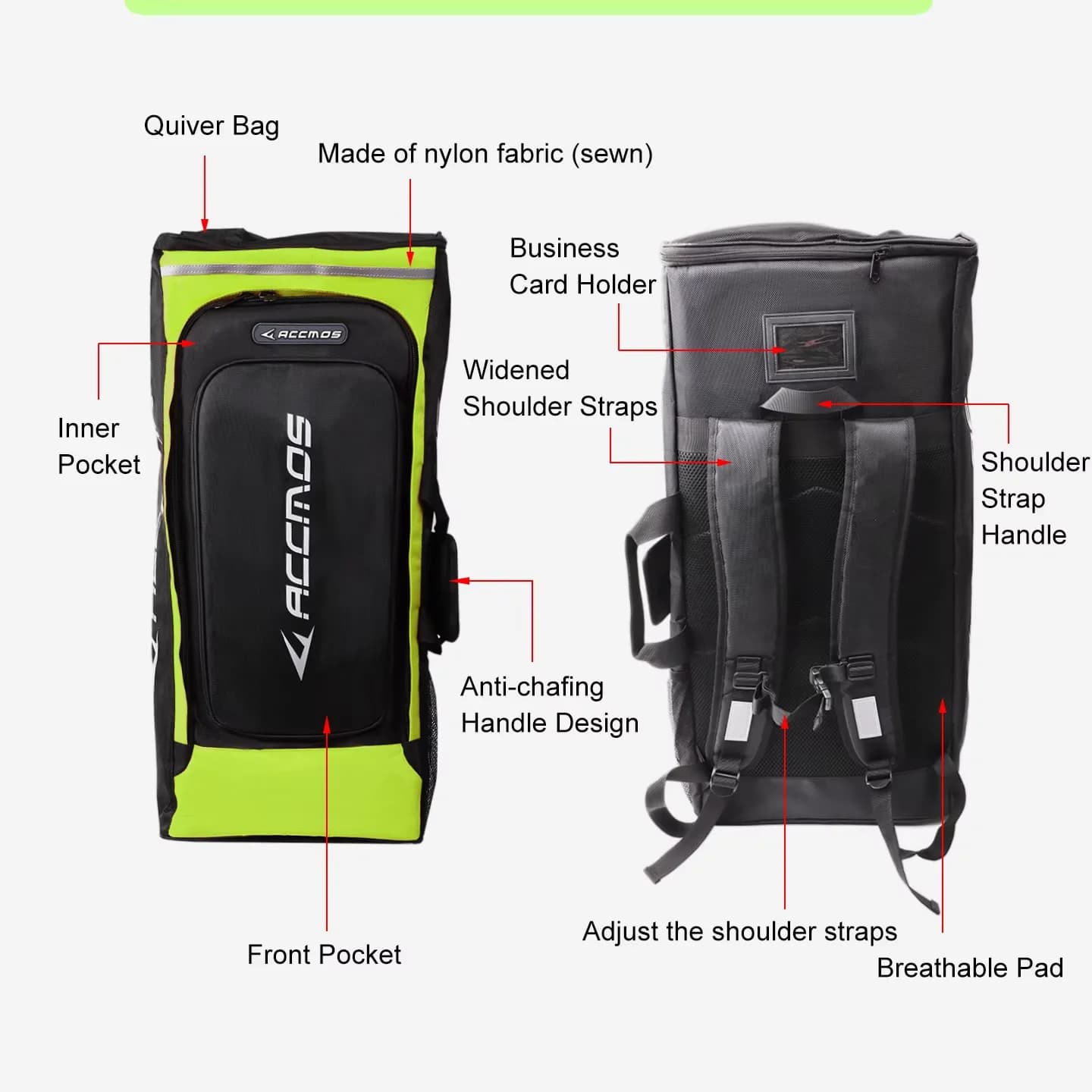 ACCMOS Tiro con l'arco Borsa per arco ricurvo in nylon Scatola per frecce Faretra con zaino Takedown per tiro all'aperto