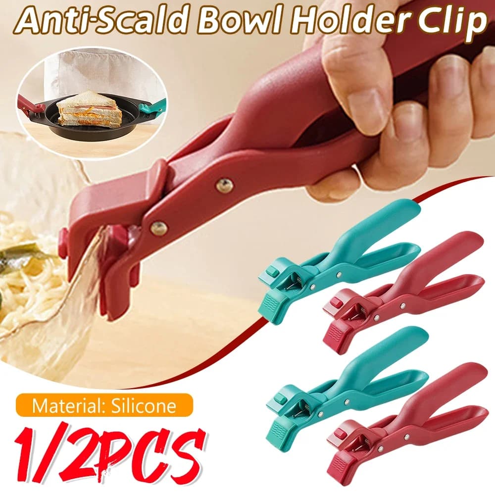 1/2PCS Hot Plate Gripper Clips Holder Tongs Bowl Holder Pot Clip For Moving Hot Plate Bowls Pizza Pan Air Fryer Microwave Oven