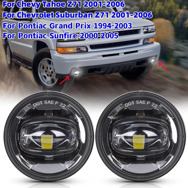 2 pcs car front bumper LED driving lights fog for Chevy Tahoe Z71 2001-2006/Chevrolet Suburban Z71 2001-2006