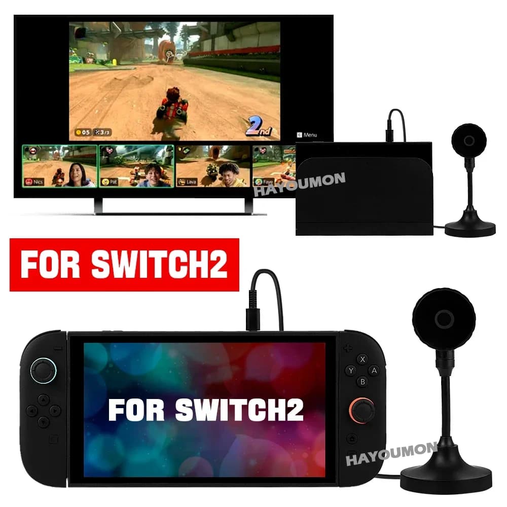 Videocamera per console di gioco Switch 2, HD 1080P con porta USB Type-C, antiscivolo, per acquisizione video - Dropshipping