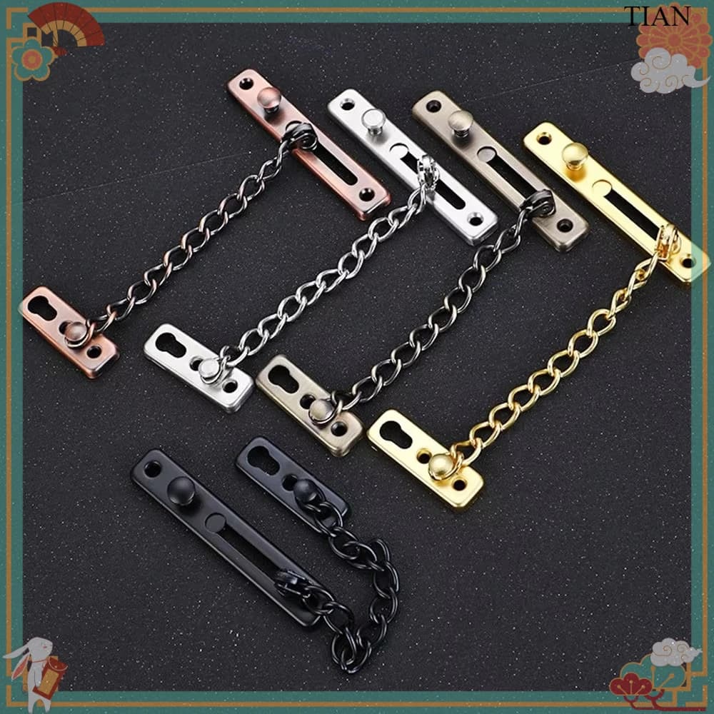 TIAN Durable Stainless Steel Door Chain Lock Anti-theft Security Door Inner Latch Buckle Sliding Fastener Hardware Accessories