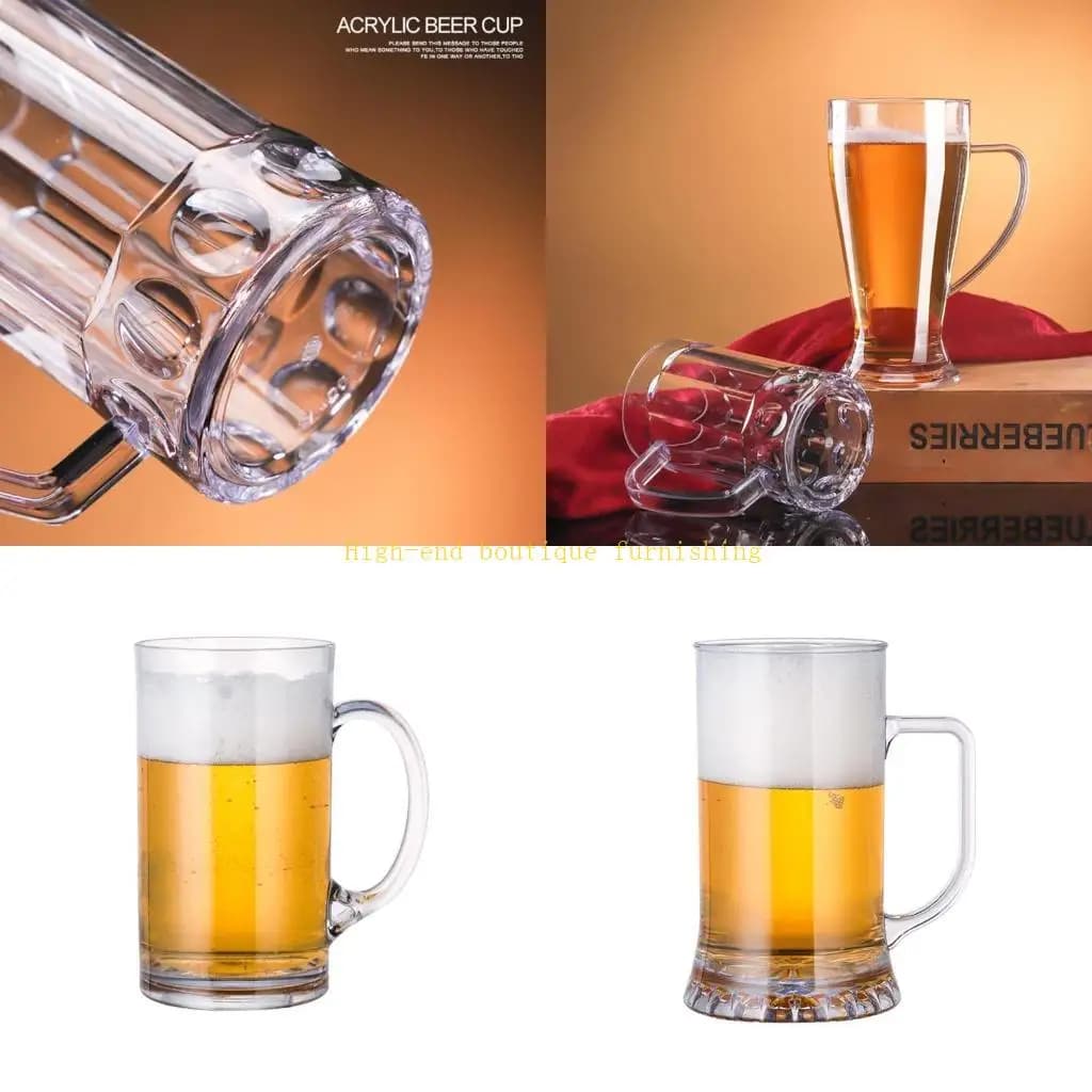 L9NB Boccale da birra infrangibile Bicchieri in acrilico infrangibile Bicchieri da succo per acqua