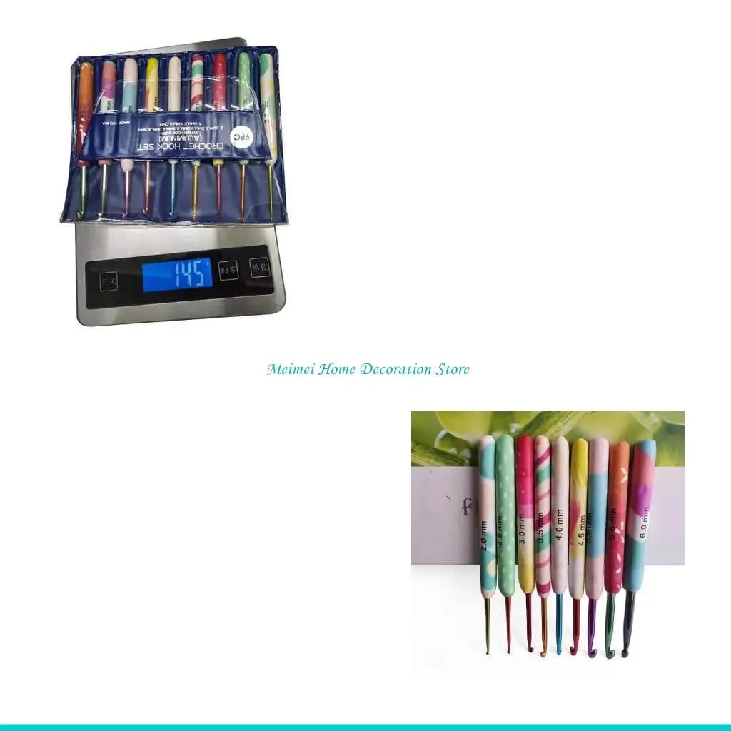 H7BF Uncinetto ergonomico da 9 pezzi Uncinetto per maglieria per principianti adulti 2,0 mm-6 mm