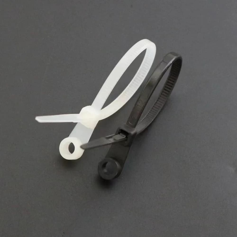 100Pcs Nylon Cable Tie Gear Screw Fix Hole Multi Wire Wrap Self Lock Strap Self Lock Buckle Hard Plastic Shell
