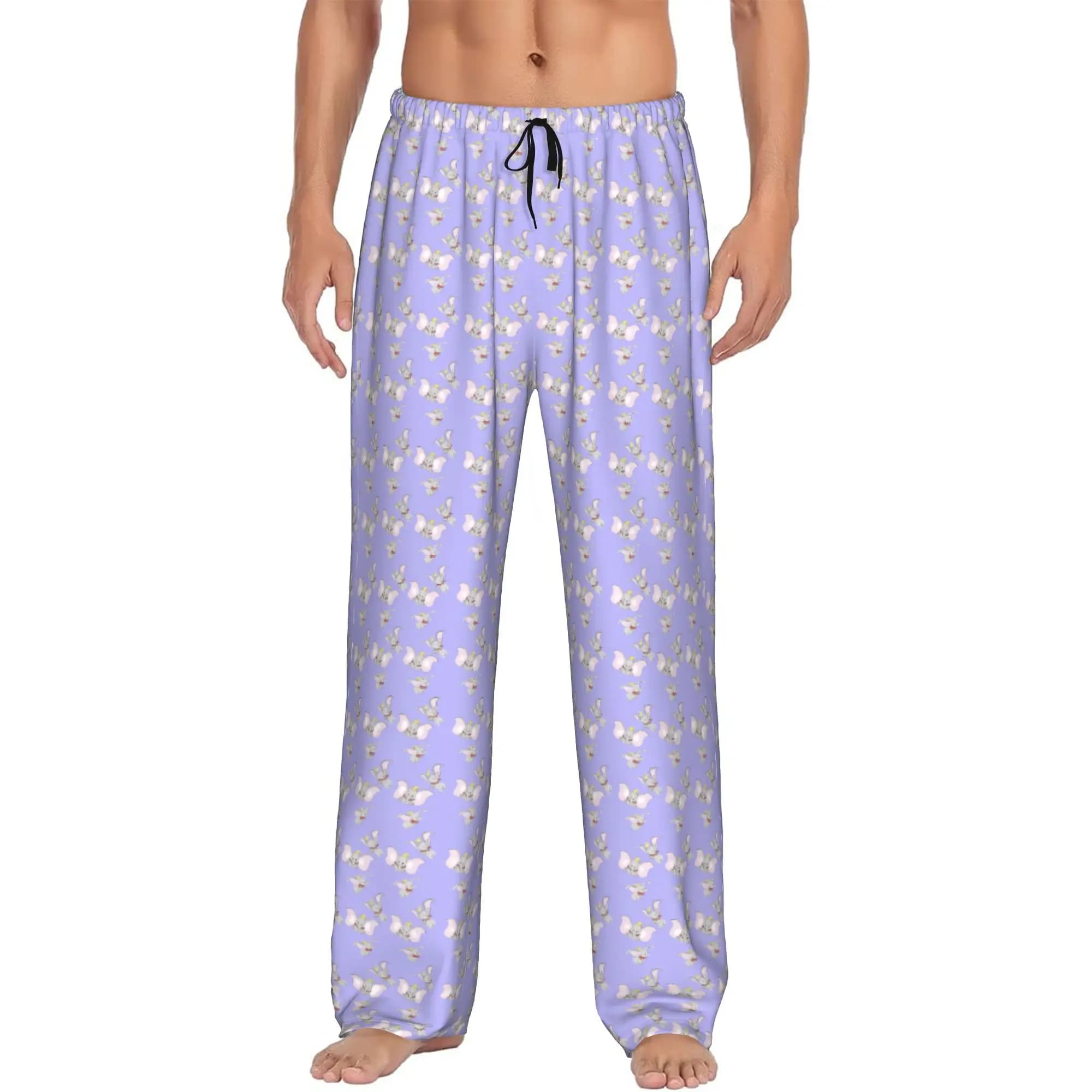 Custom D-Dumboes Cartoon Pajama Pants Sleepwear Men's Elastic Waistband Cute Elephant Sleep Lounge Bottoms with Pockets