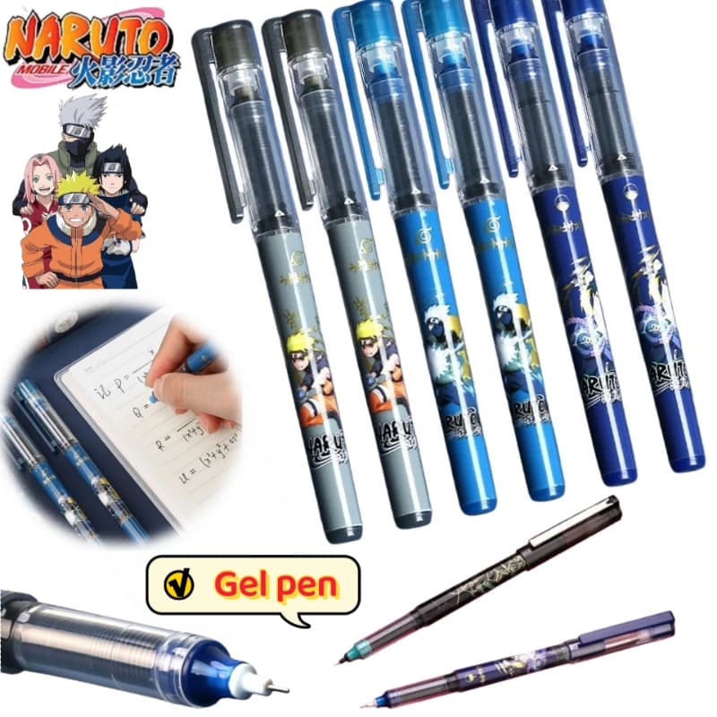 Penna a inchiostro liquido neutro a rapida asciugatura con personaggi dei cartoni animati NARUTO Uchiha Sasuke Uzumaki Naruto, regalo natalizio raffinato, vendita all'ingrosso.