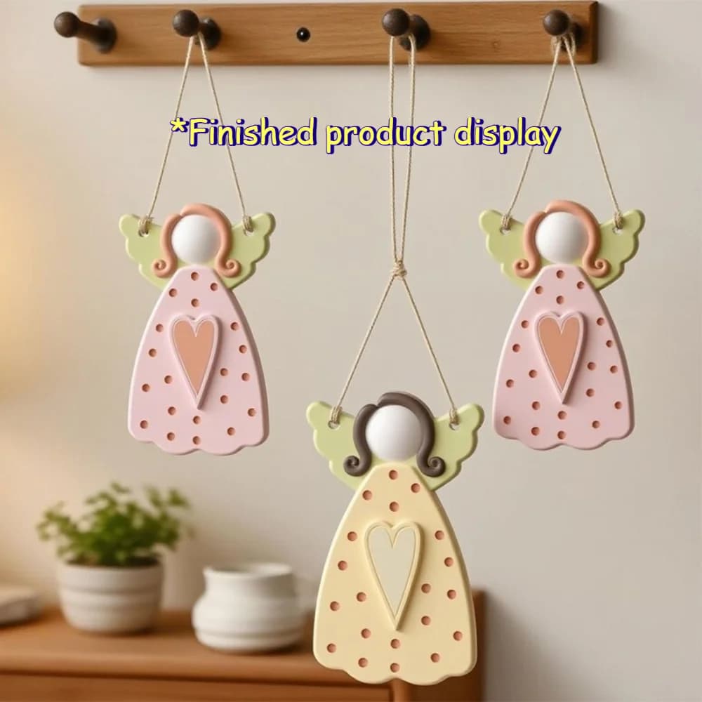 3Pcs Heart Angel Silicone Mold Angel Pendant Wing Christmas Tree Resin Gypsum Mold DIY Gift Making