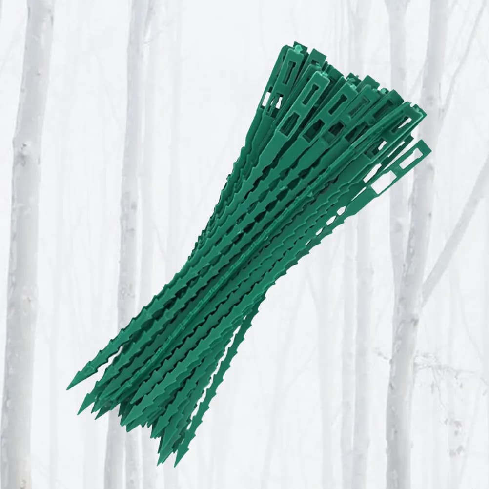 100 Pezzi Fascette per Piante a Forma di Lisca di Pesce, Riutilizzabili, in Plastica, per Supporto di Viti, Verdure e Steli, Regolabili e Non Danneggianti