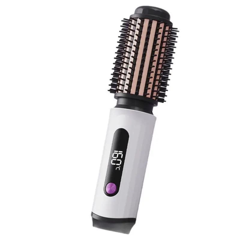 【GRATEFUL】Pettine lisciante per capelli portatile wireless a doppia funzione, per uso domestico, multifunzione, portatile, per arricciare e lisciare i capelli