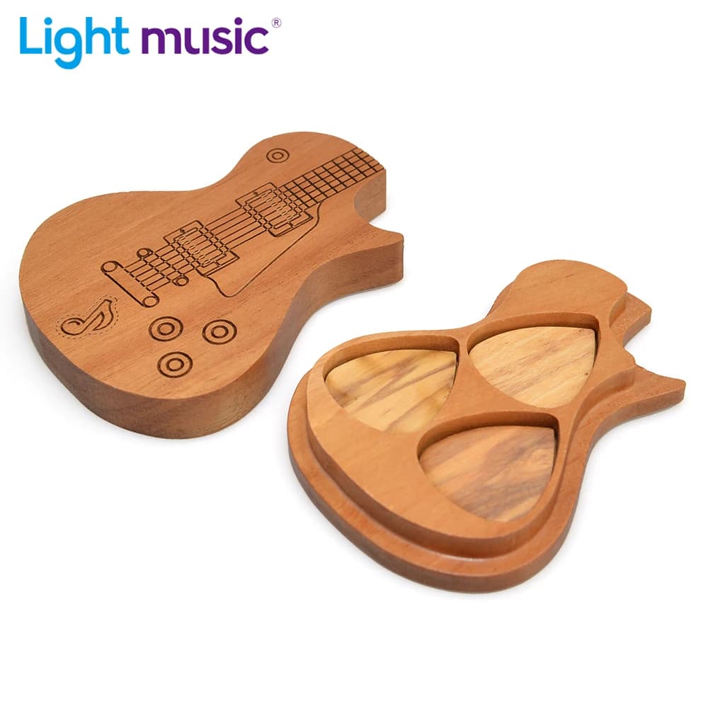 Supporto per plettri per chitarra custodia per chitarra in legno plettro scatola portaoggetti personalizzata per mediatore confezione per basso regalo Jazz