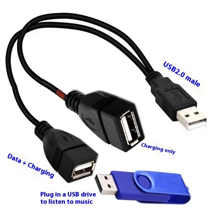 1 Spina Maschio A 2 Presa Femmina USB 2.0 Linea di Estensione Cavo Dati Adattatore di Alimentazione Convertitore Splitter Cavo USB 2.0 15/30 cm