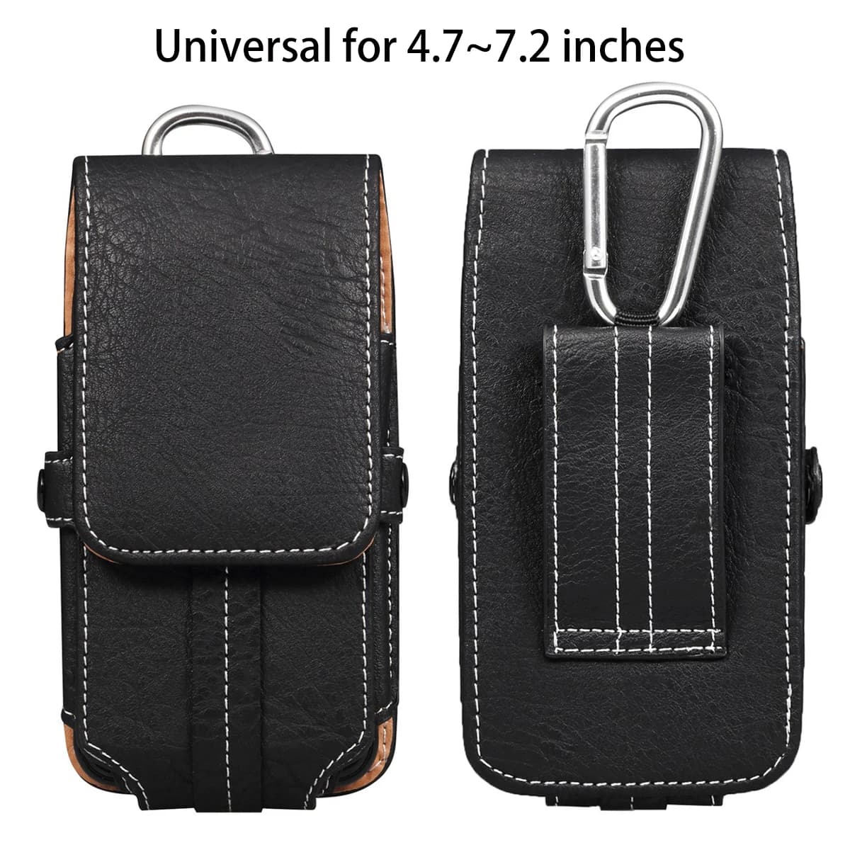 Custodia da cintura per fondina per telefono in pelle con tasca per carte per iPhone 16 15 Pro Max per Samsung S25 S24 Ultra in 7,2" da M a XXL Marsupio