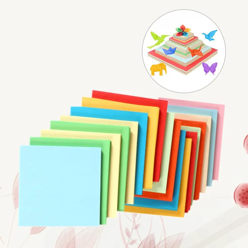 100 Sheets Double Sided Origami Paper Vivid Color Square 15x15cm Eco Friendly Safe for Kids Arts Crafts Folding Training Hand