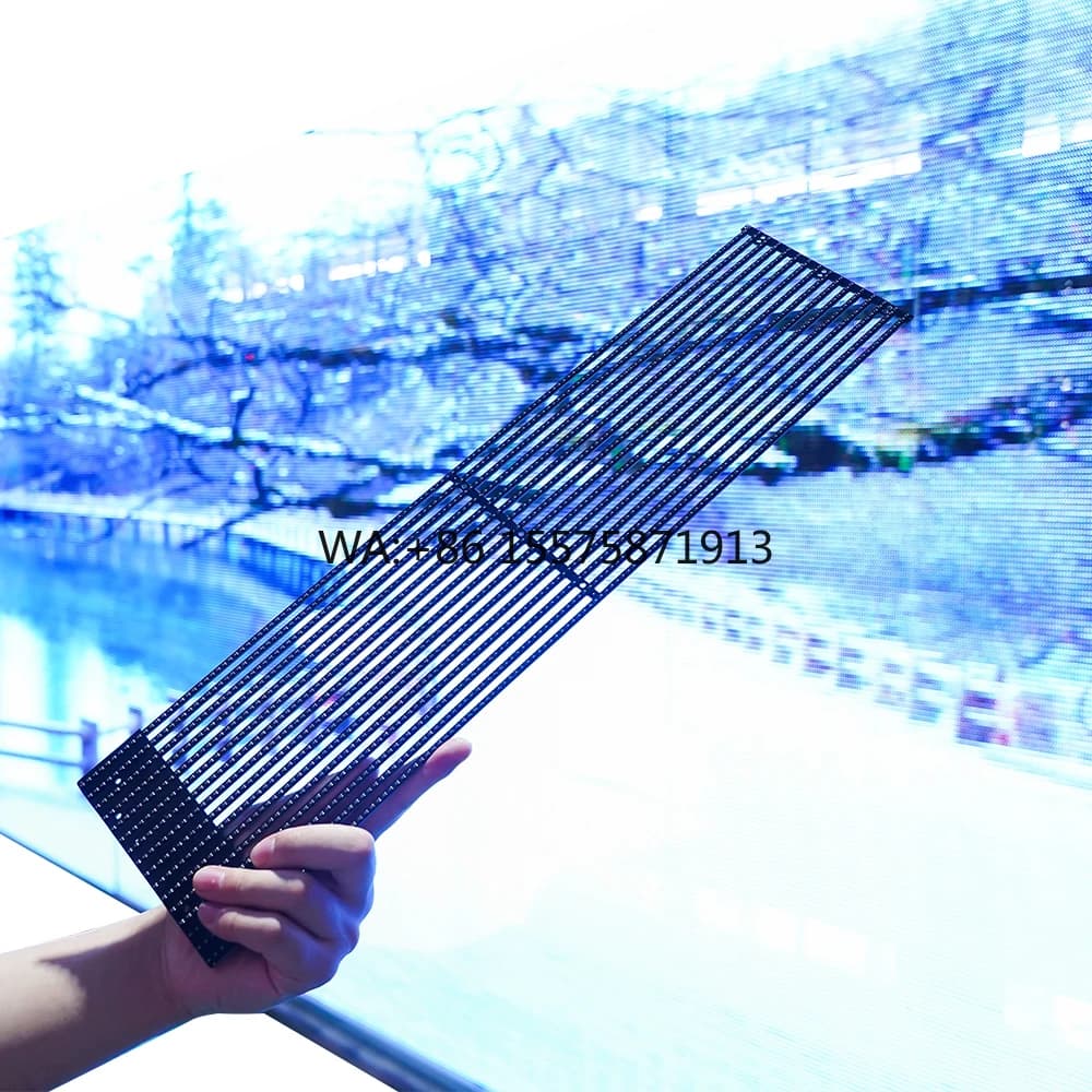 Schermi di visualizzazione trasparenti in vetro per interni ed esterni personalizzabili a LED Schermi di visualizzazione a film sottileDisplay per strisce di pannelli trasparenti