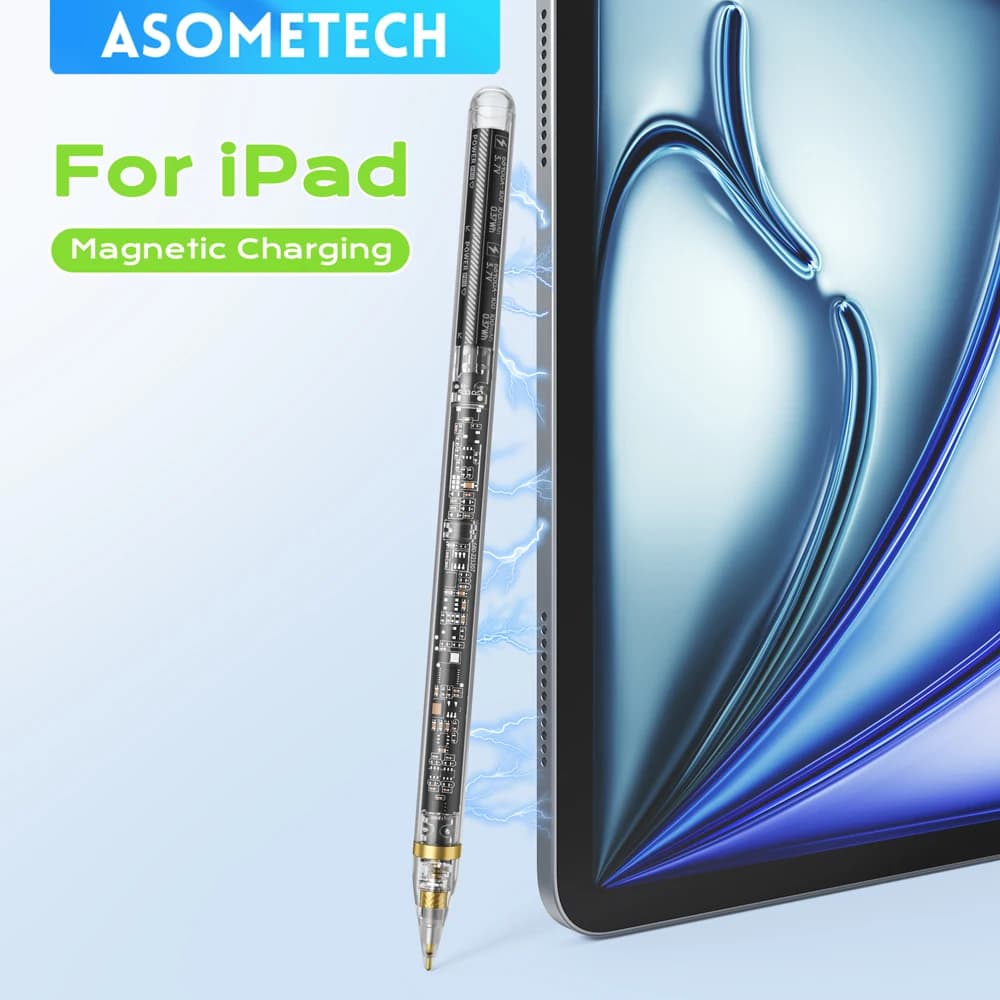 Per Apple Pencil 2 1 iPad Pencil Stilo trasparente per iPad Air 4 5 Pro 11 12.9 Mini con ricarica wireless Palm Rejection Tablet Pen