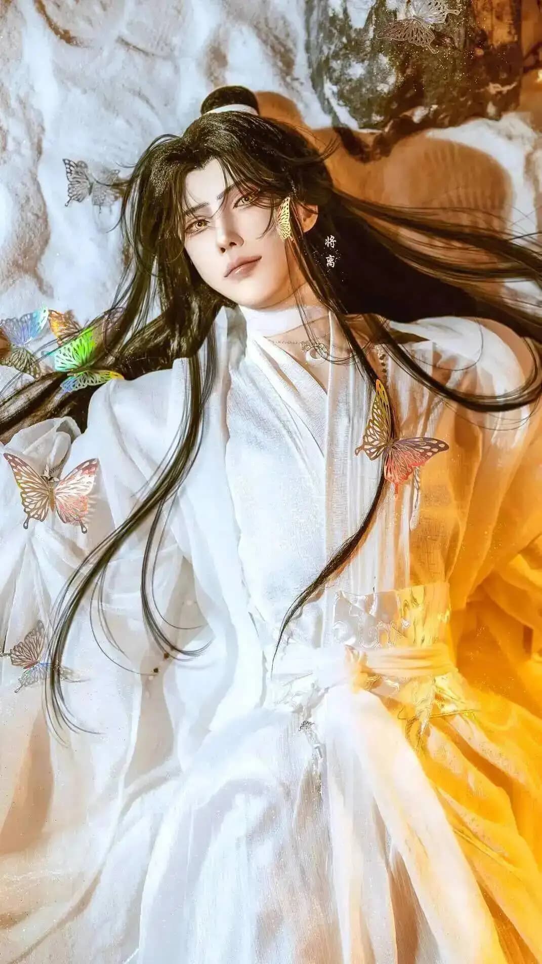 Halloween Dress Men's Costume Adult Cosplay Anime Full Set Tian Guan Chi Fu Xie Lian White Costumes Old Performance