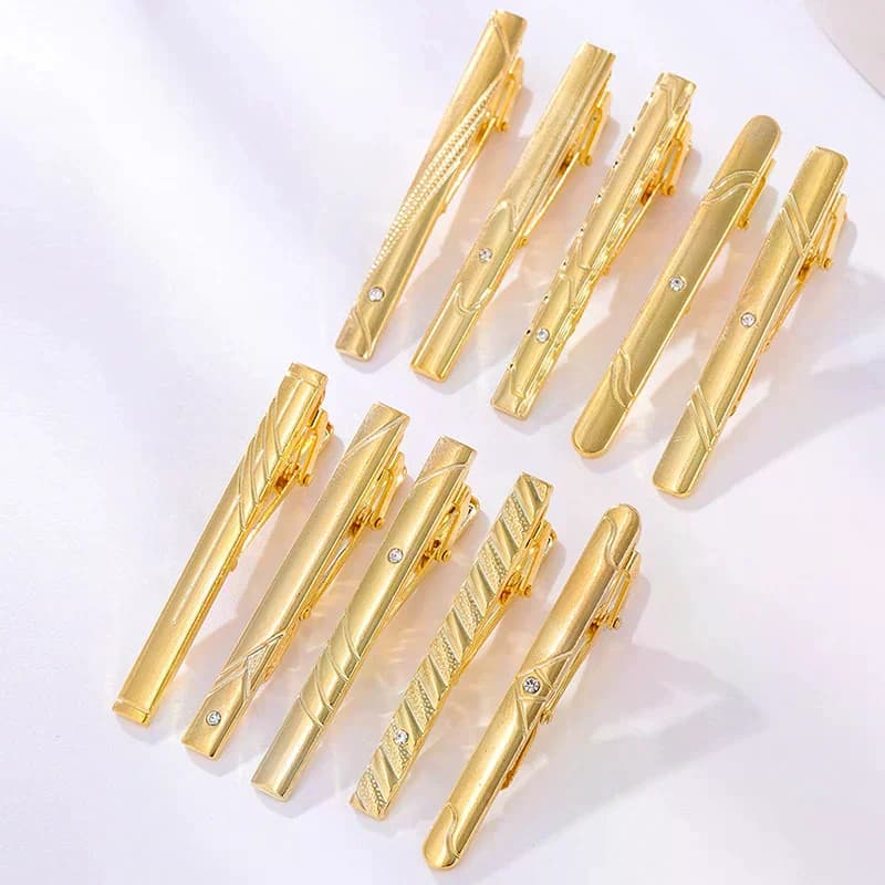 Gold Metal Tie Clip Secure Fastener Accessories Hair Accessory Clothing Clip New Wedding For
