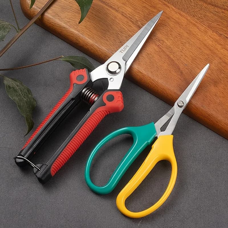 Set di cesoie da potatura da giardinaggio da 2 pezzi - Forbici da frutta in acciaio inossidabile ampie per mani sinistra e destra, coltello da potatura manuale