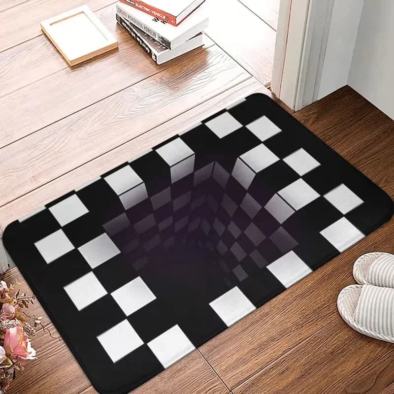 Tappetino da ingresso rettangolare con scena 2D, antiscivolo, adatto per soggiorni all'aperto, cucine e yoga, decorazione per l'ingresso.
