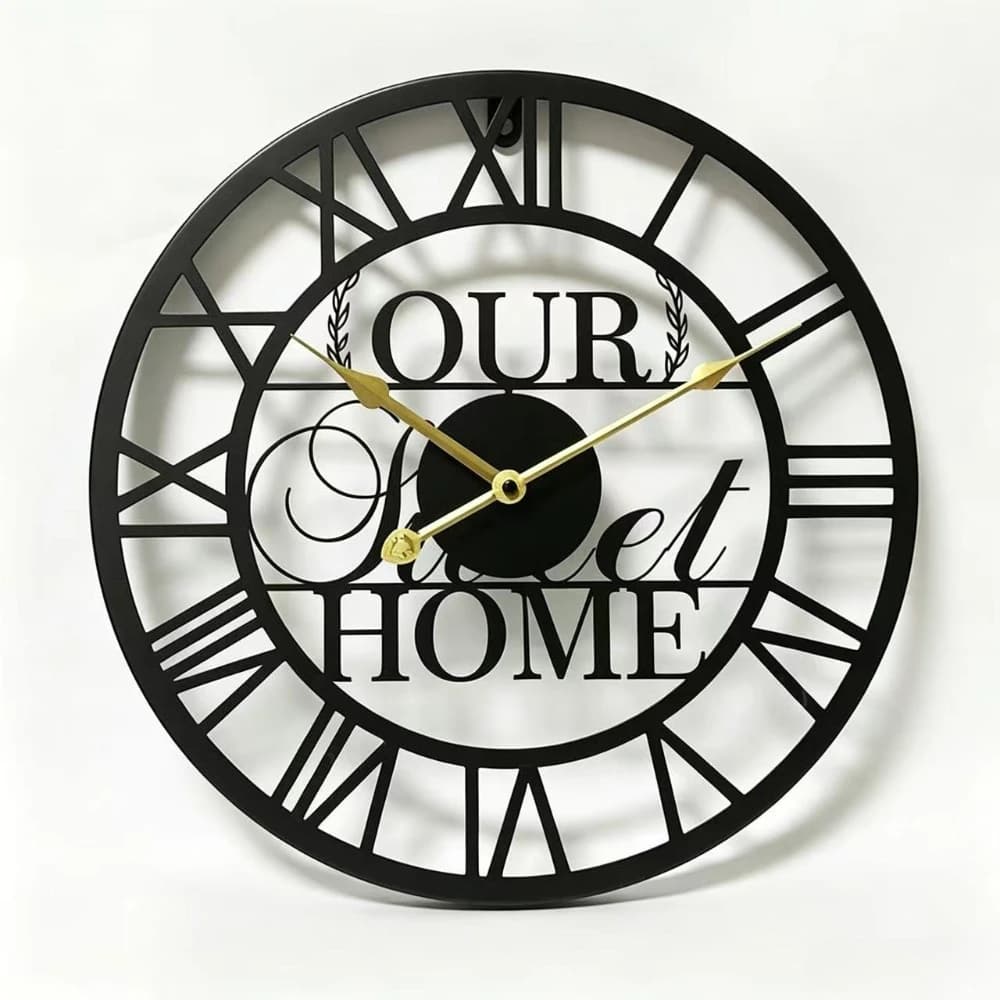 Orologio da Parete in Ferro Stile Americano 16 Pollici, Decorazione Creativa per Casa, Soggiorno, Sala da Pranzo, Silenzioso, 40cm