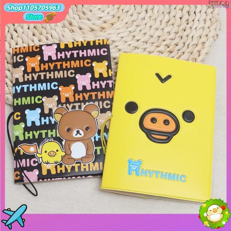Rilakkuma Cute Chick Head 3D Stereo Passport Cover PVC Passport Holder Cartoon Character ID Card Case Travel Document Protector