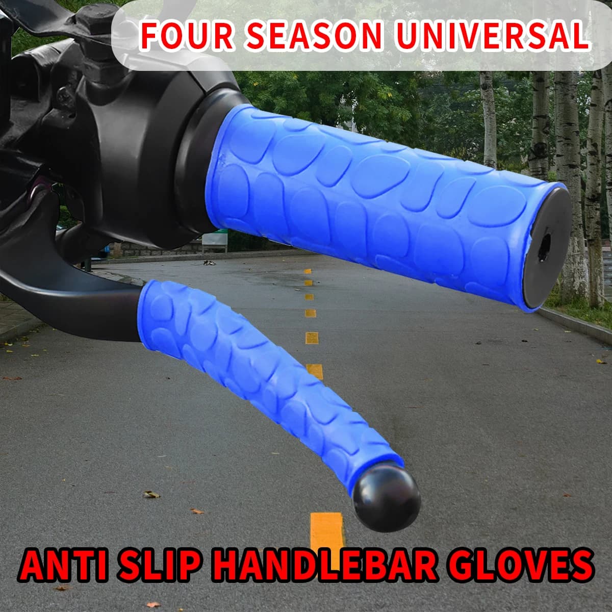 Anti-Slip SEAMETAL 4Pcs Motorcycle Handlebar Grip Sleeve Rubber Motorbike Handle Cover Brake Clutches Lever Protector Sleeves