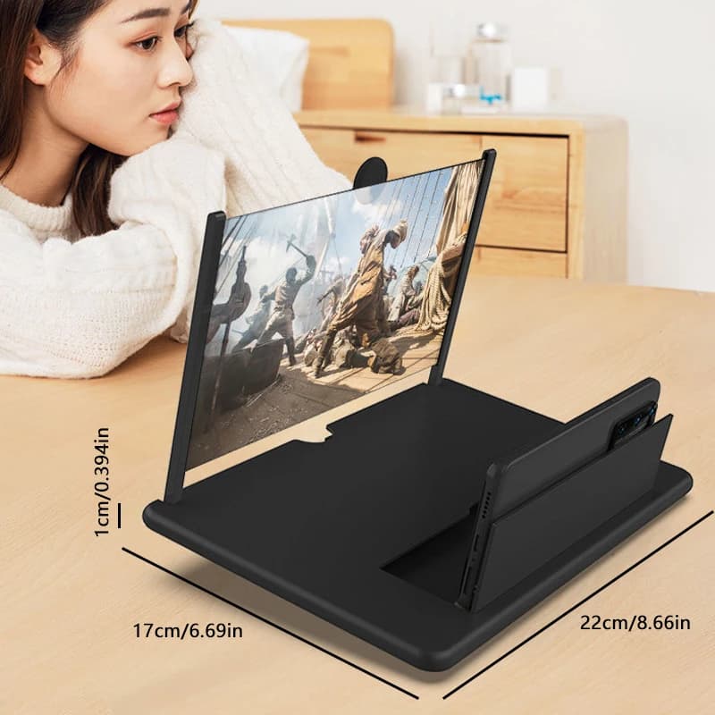 10Inch Mobile Phone Screen Amplifier 3D HD Projector Mobile Phone Video Magnifier Folding Enlarged Screen Magnifying Bracket