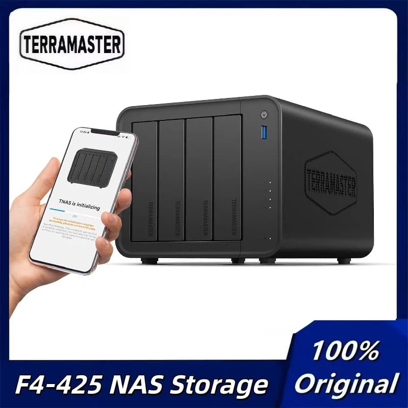 TERRAMASTER F4-425 Rete di archiviazione NAS a 4 alloggiamenti Archiviazione CPUAttacata quad-core Intel x86 (senza disco)