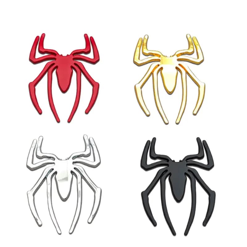3D lega di metallo ragno parafango per auto distintivo laterale etichetta adesiva per bagagliaio posteriore oro rosso nero cromato accessori per carrozzeria a forma di animale
