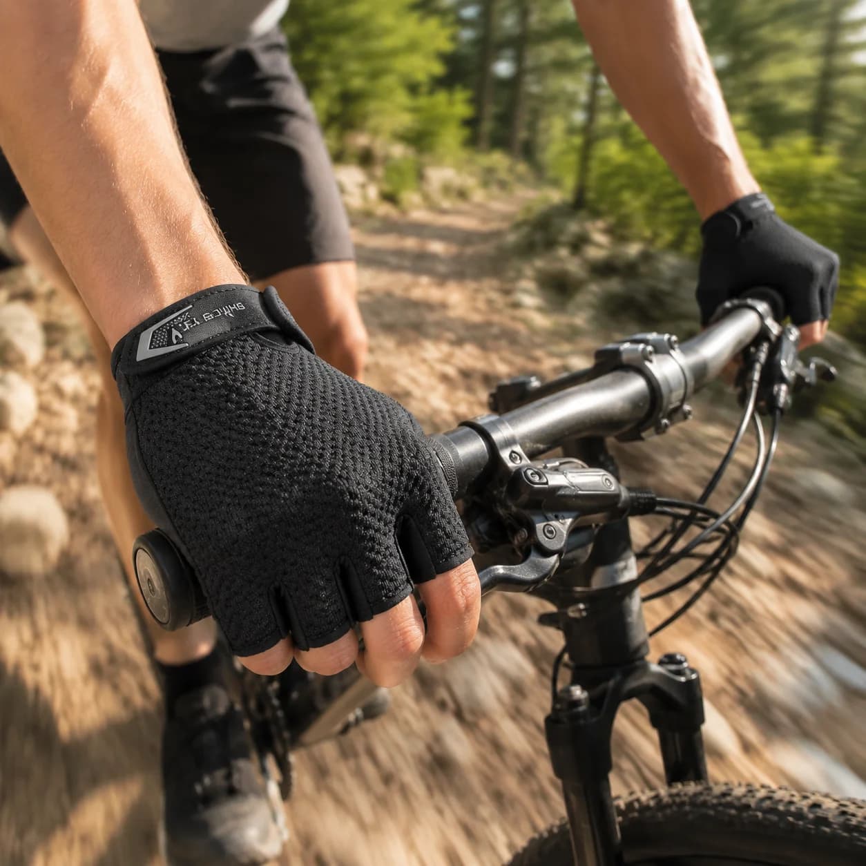 Outdoor Riding Cycling Gloves Breathable Mesh Half Finger Padded Anti Slip Gear for Mountain Bike Road Biking Training Gym