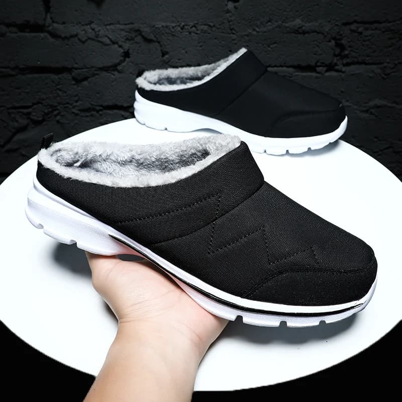 Scarpe invernali da uomo in cotone Mantieni calde le scarpe Pantofole invernali antiscivolo Pantofole morbide da donna Coppie Comode diapositive in pelliccia maschile