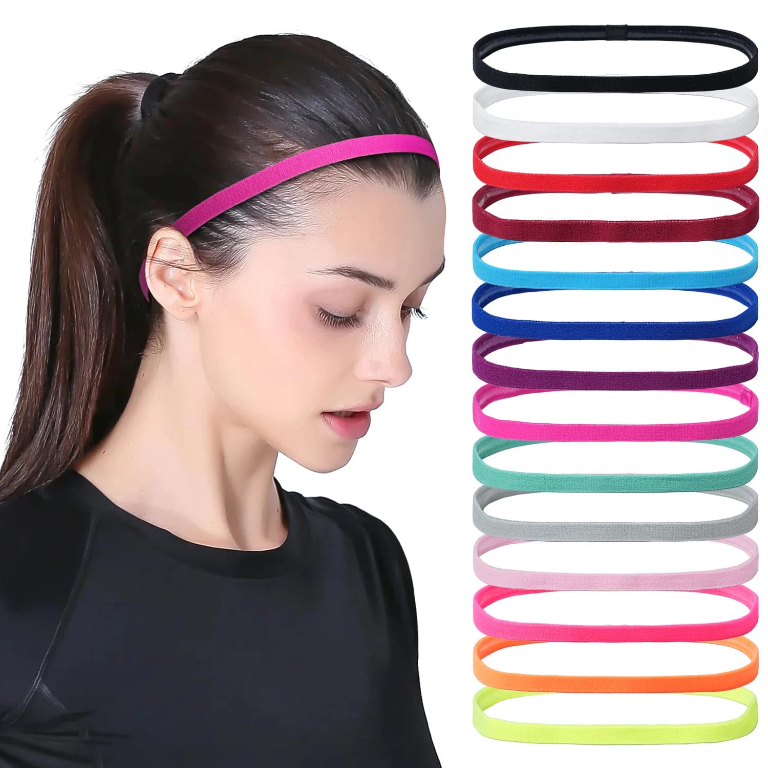 3 pezzi antiscivolo sport fascia per capelli striscia di silicone guida per il sudore fasce elastiche fasce per capelli yoga fasce per donna uomo