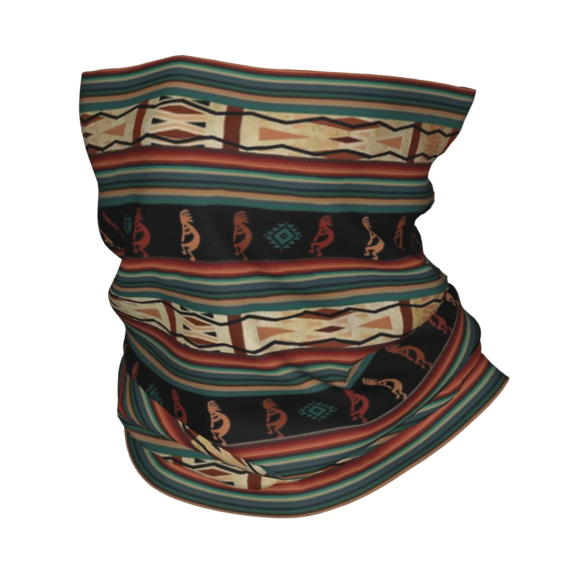 Southwest Tribal Native American Kokopelli Bandana Copricollo Stampato Maschera Scaldacollo Sciarpa Maschera Calda per il Viso da Corsa Unisex Adulto